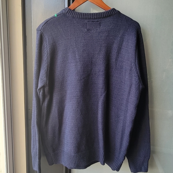 Christmas Knitted Sweater Navy Blue Funny Ugly Light Up Elves Candy Cane Large - Picture 2 of 11